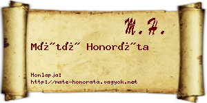 Máté Honoráta névjegykártya